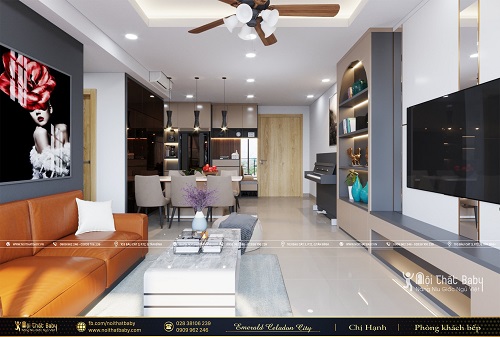 Thiết kế và thi công nội thất chung cư hiện đại căn hộ Emerald Celadon City 112m2